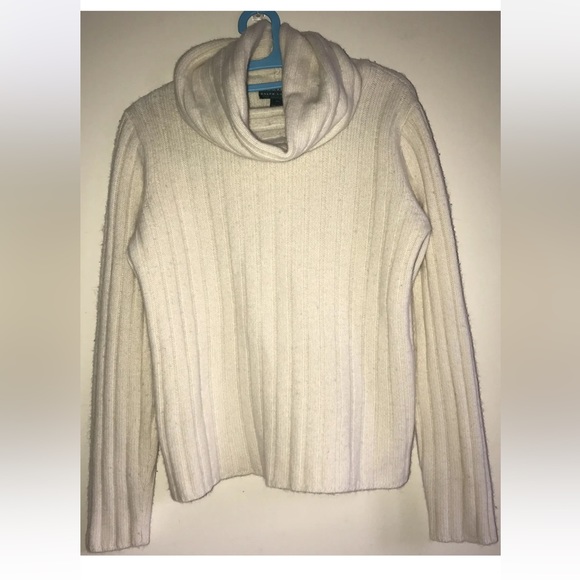 Lauren Ralph Lauren Cowl Neck Sweater Medium White Cashmere Blend Womens GUC - Picture 1 of 3